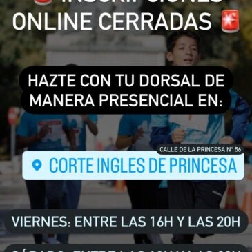 Inscripciones online cerradas